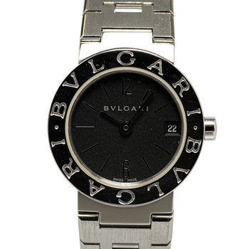 Bvlgari Watch Bb23Ss Quartz Black Dial Stainless Steel