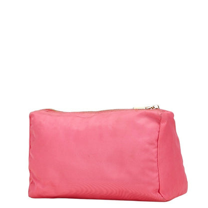 Prada Triangle Logo Plate Pouch Pink Nylon