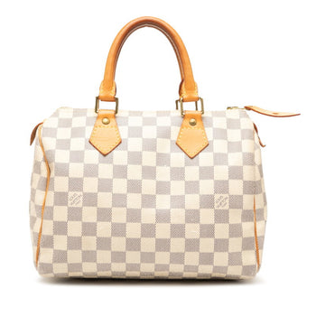 Louis Vuitton Damier Azur Speedy 25 Handbag/Mini Boston Bag N41371 White Leather
