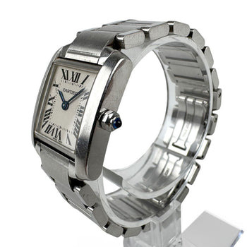 Cartier Watch Tank Francaise Sm Stainless Steel Silver X White