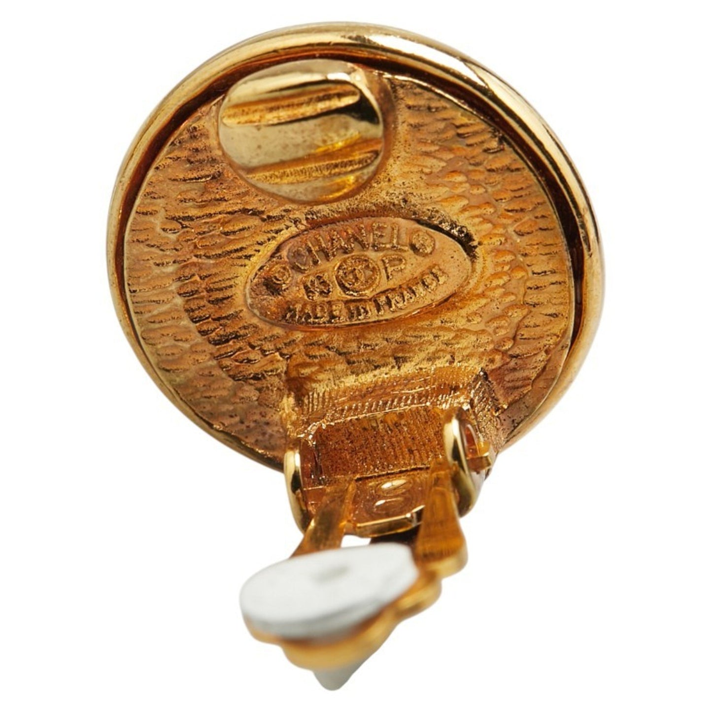 Chanel Coco Mark Round Earrings Gold Plated