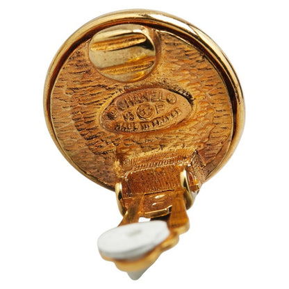 Chanel Coco Mark Round Earrings Gold Plated
