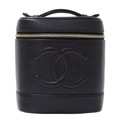 Chanel Chanel Women'S Vanity Bag Handbag In Black Caviar Leather With Gold Hardware