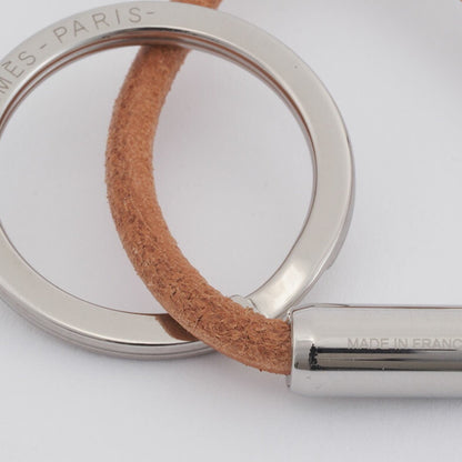 Hermes Keychain "Mobile H" Key Ring Beige | Silver H077361Fj00