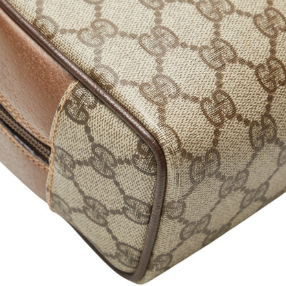 Gucci Gg Supreme Second Bag 014 58 6087 Beige Brown Pvc Leather