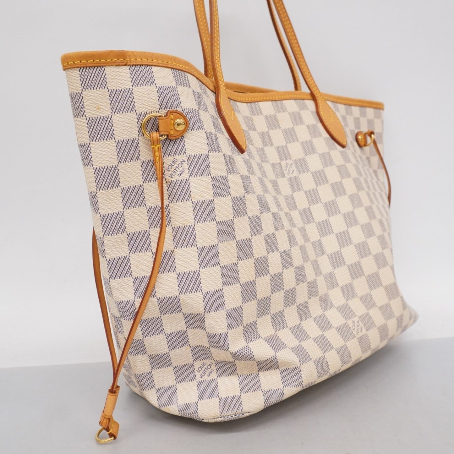 Louis Vuitton Damier Azur Neverfull Mm Tote Bag N51107 White