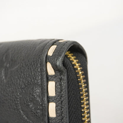 Louis Vuitton Monogram Empreinte Stitch Zippy Wallet M64805 Beige Noir