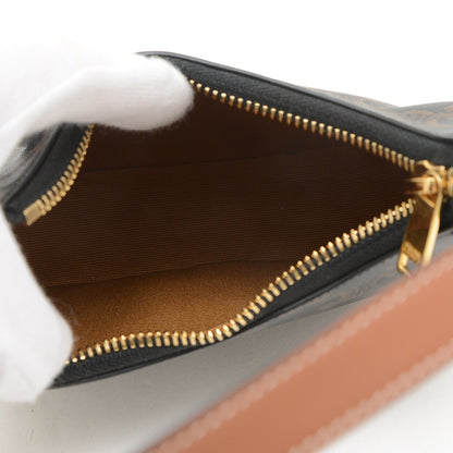 Celine Triomphe Ava Mini Handbag Pouch Tan Black