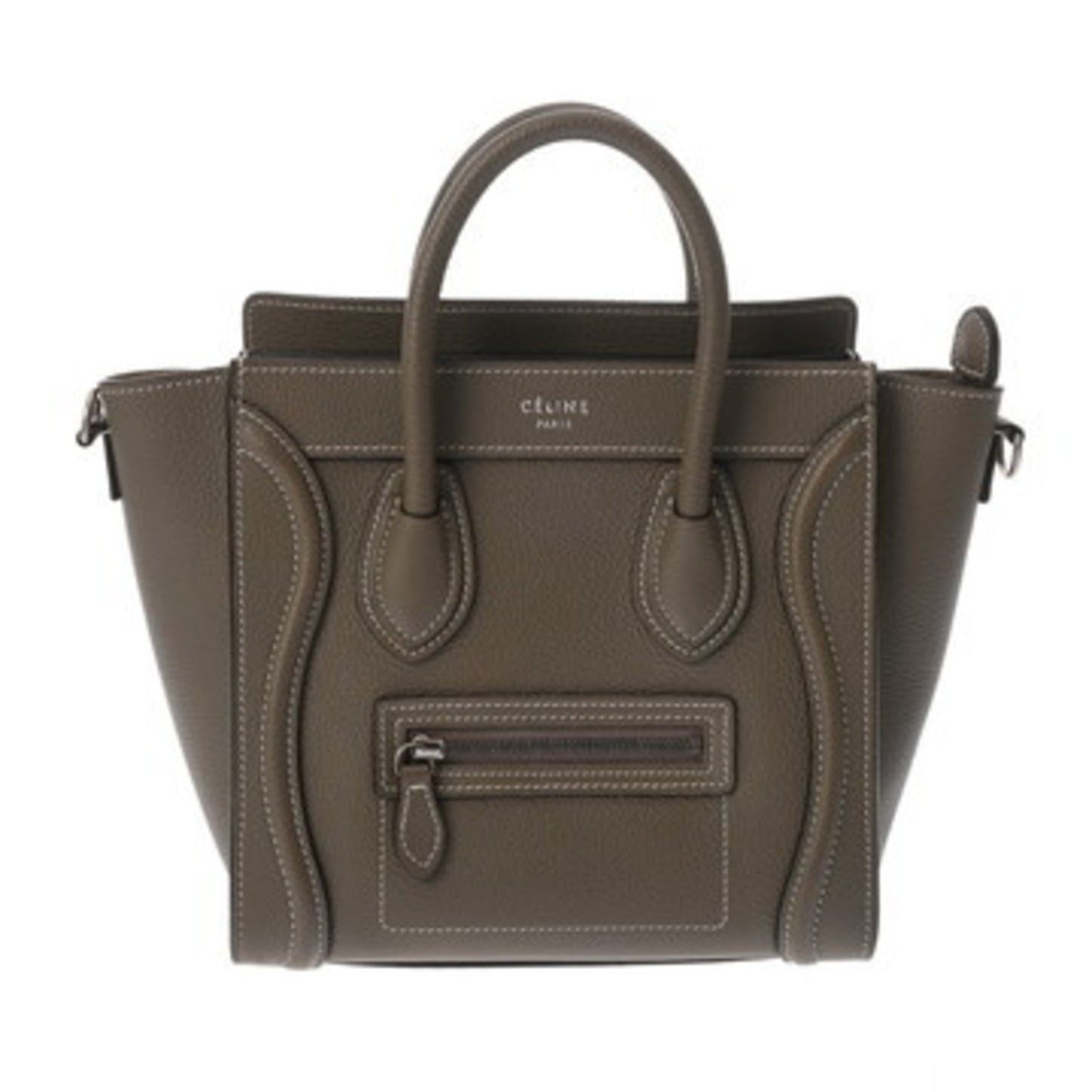 Pre-Owned Celine Luggage Nano Shopper In Greige Calfskin