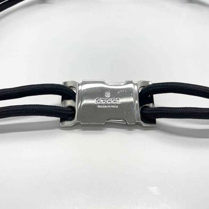 Gucci Wire Belt Ec-23105 Black 83Cm Polyester Metal Gucci Waist Buckle Double
