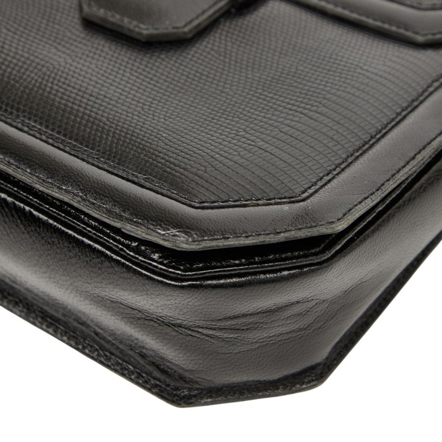 Saint Laurent Logo Shoulder Bag In Black Leather