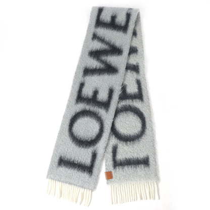 Loewe F811257X03 Wool And Mohair Logo Anagram Fringe Long Scarf