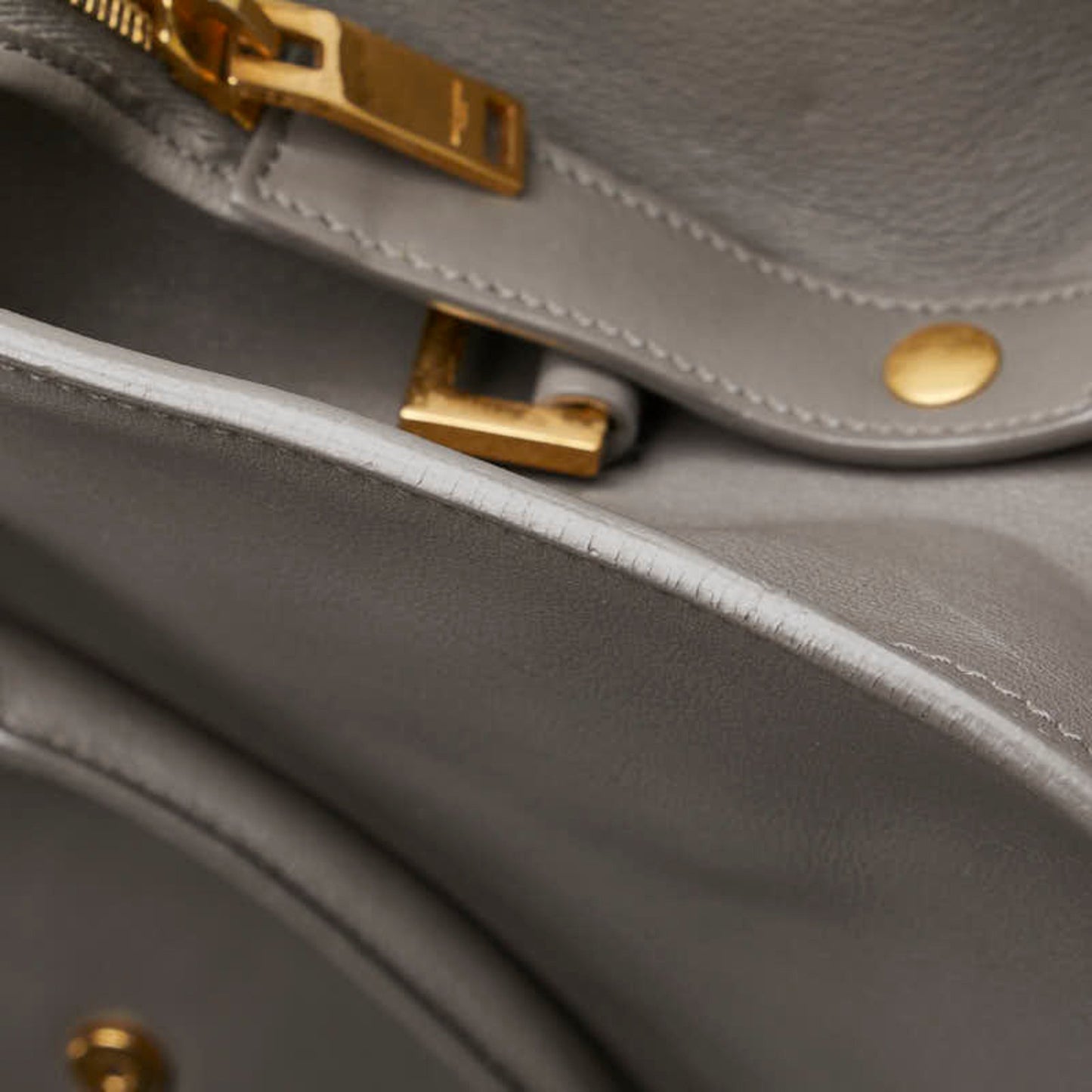 Saint Laurent Cassandra Baby Cabas Small Handbag/Shoulder Bag 2Way 394461 Gray Leather