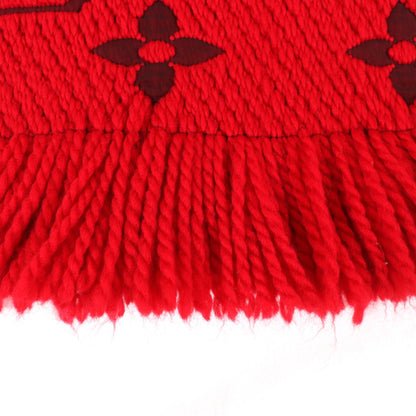Louis Vuitton M72432 Echarpe Logomania Silk Blend Ruby Monogram Fringed Scarf