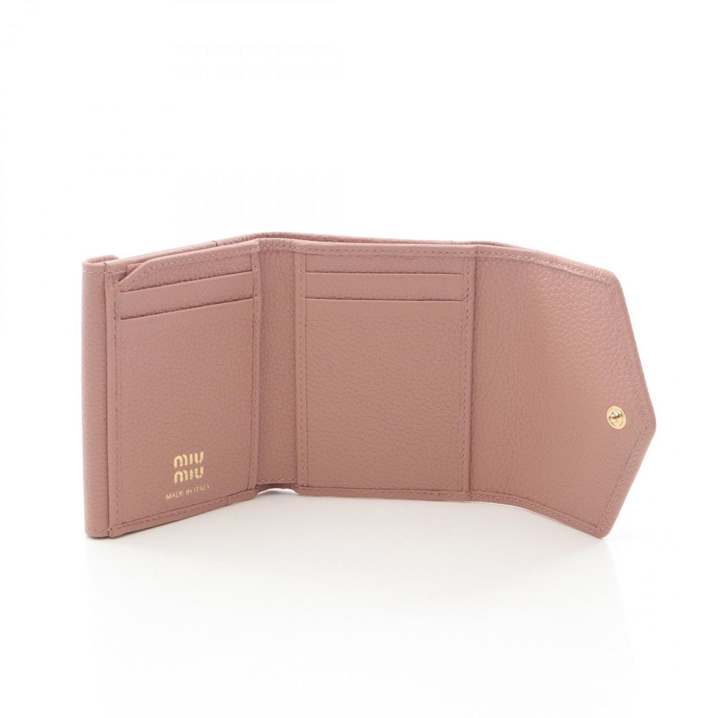 Miu Miu Miu Vit.Daino Tri-Fold Wallet Leather