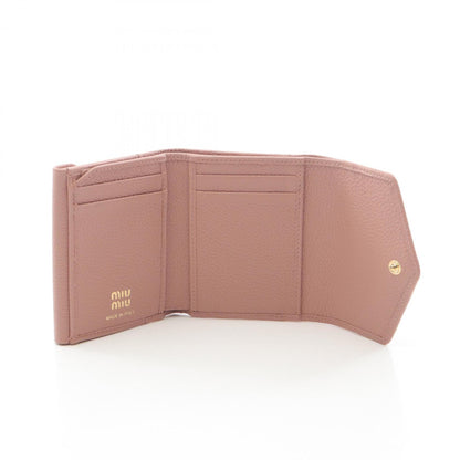 Miu Miu Miu Vit.Daino Tri-Fold Wallet Leather