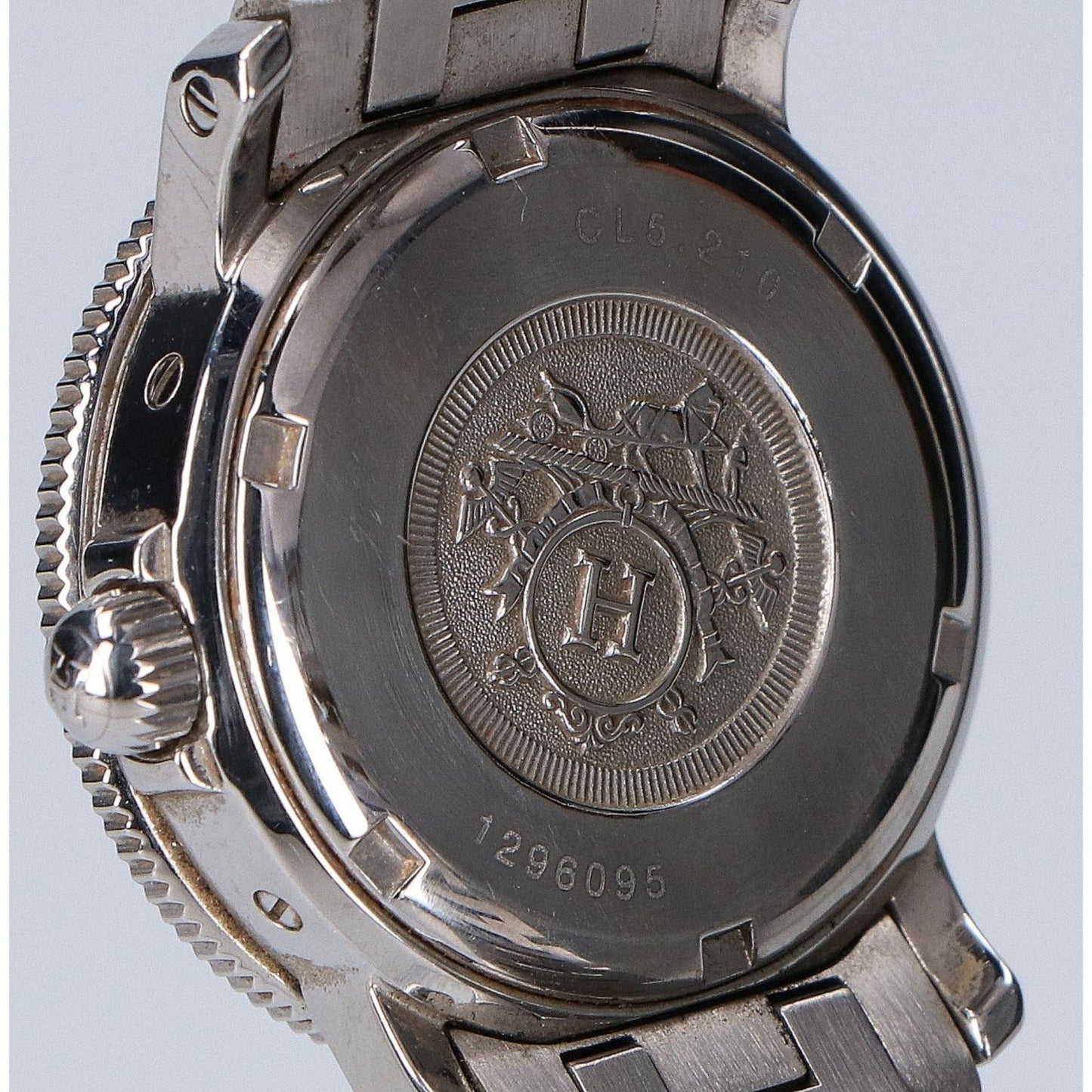 Hermes Cl5 210 Clipper Diver Date Stainless Steel Watch With Navy Dial And Quartz Movement