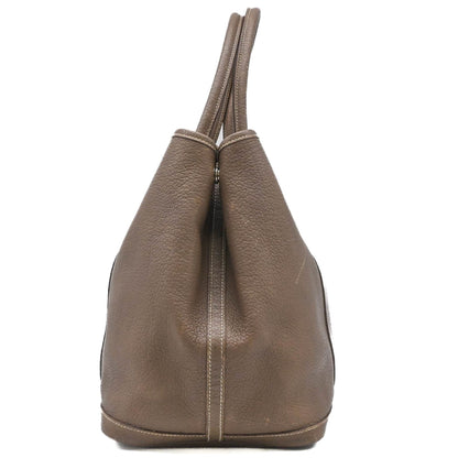 Hermes Garden Pm Handbag Tote Bag Leather Negonda Etoupe #?K