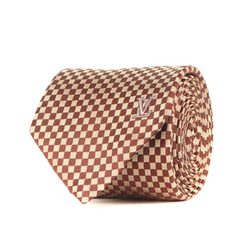 Louis Vuitton Louis Vuitton Micro Damier Silk Cravate Tie Brown
