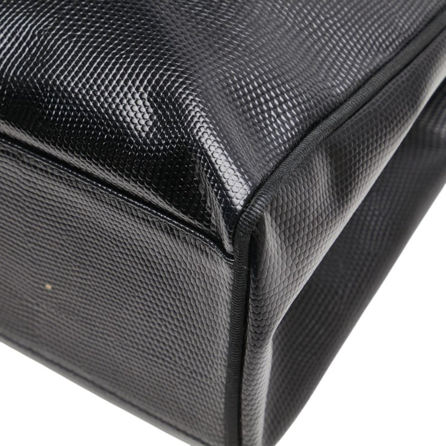 Salvatore Ferragamo Vara Ribbon Embossed Tote Bag/One-Shoulder Bag Au-21 25 30 Black Leather