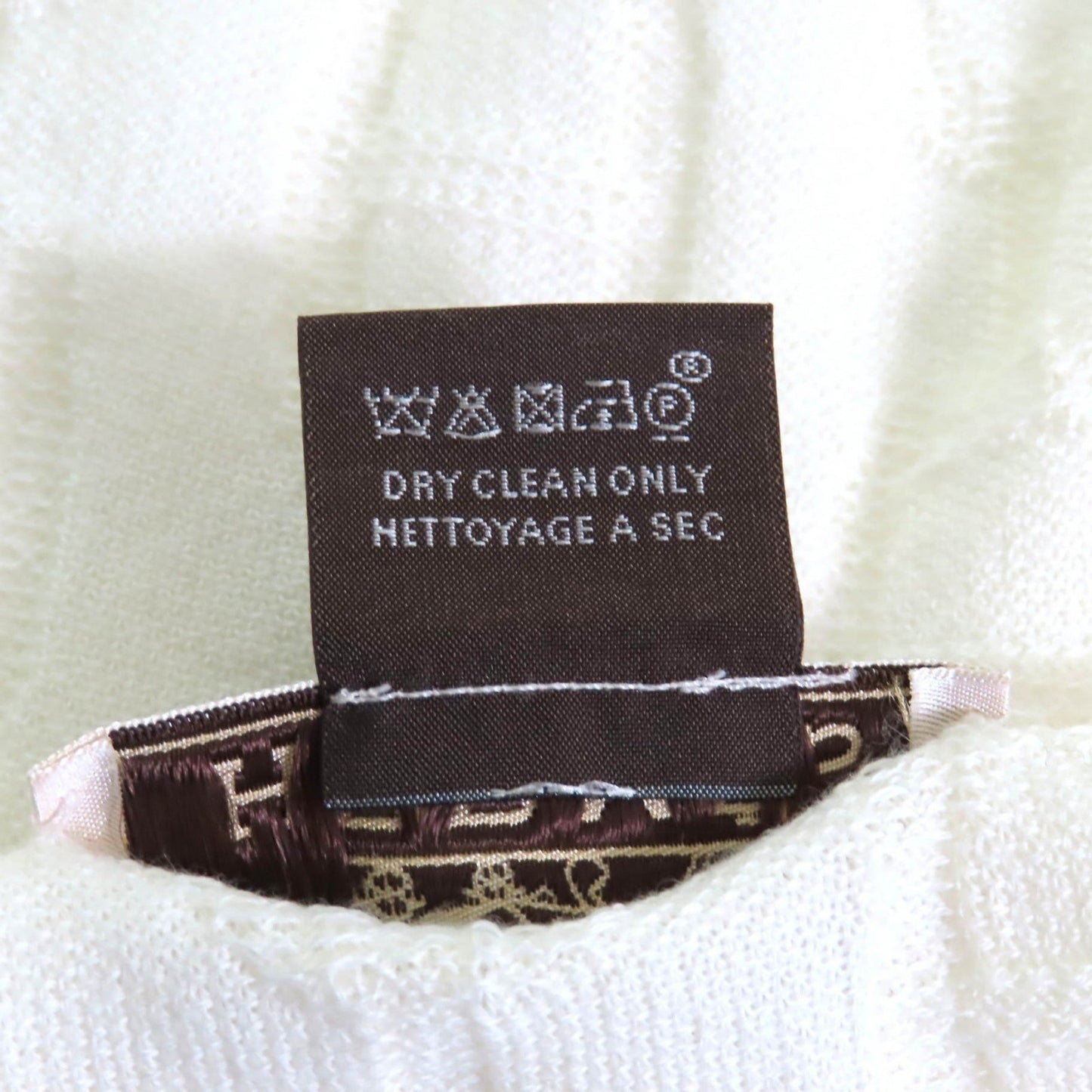 Hermes Cotton Cashmere Chaine D'Ancre Pattern Large Shawl/Scarf/Stole Off-White Made In France