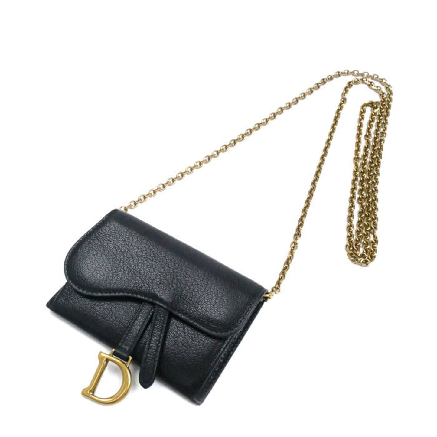 Christian Dior Saddle Nano Pouch Shoulder Bag Black