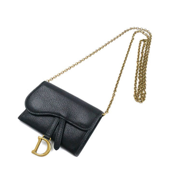 Christian Dior Saddle Nano Pouch Shoulder Bag Black