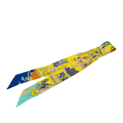 Hermes Herms Twilly La Maison Des Carres Scarf/Muffler In Yellow