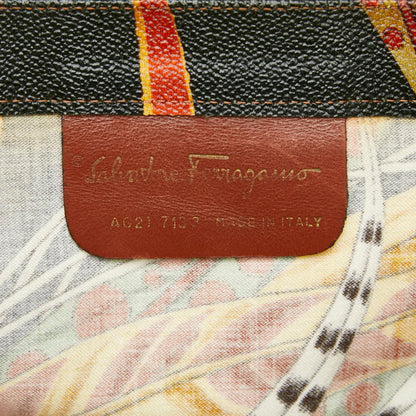 Salvatore Ferragamo Botanical Folding Tote Bag In Multicolored Leather