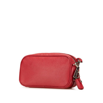 Prada Buckle Crossbody Shoulder Bag In Red Saffiano Leather
