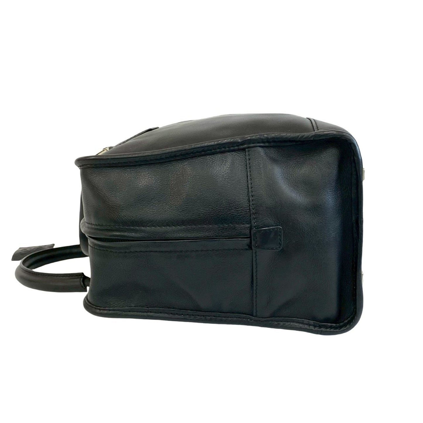 Loewe Amazona 36 Anagram Logo Engraved Leather Handbag/Mini Boston Bag Black 67688