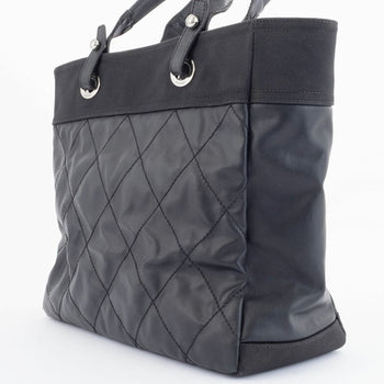 Chanel Paris Biarritz Tote Mm Bag A34209 Coated Canvas Black