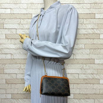 Celine Triomphe Shoulder Bag Coated Canvas 10E382Cbx.04Lu Brown