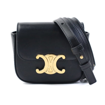 Celine Shoulder Bag Claude Calf Leather Black Gold