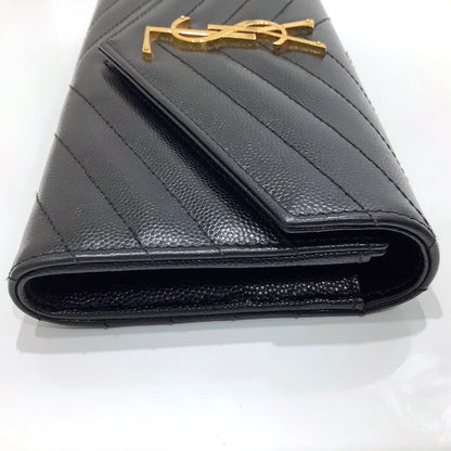 Yves Saint Laurent Saint Laurent Paris Caviar Quilted Long Flap Wallet