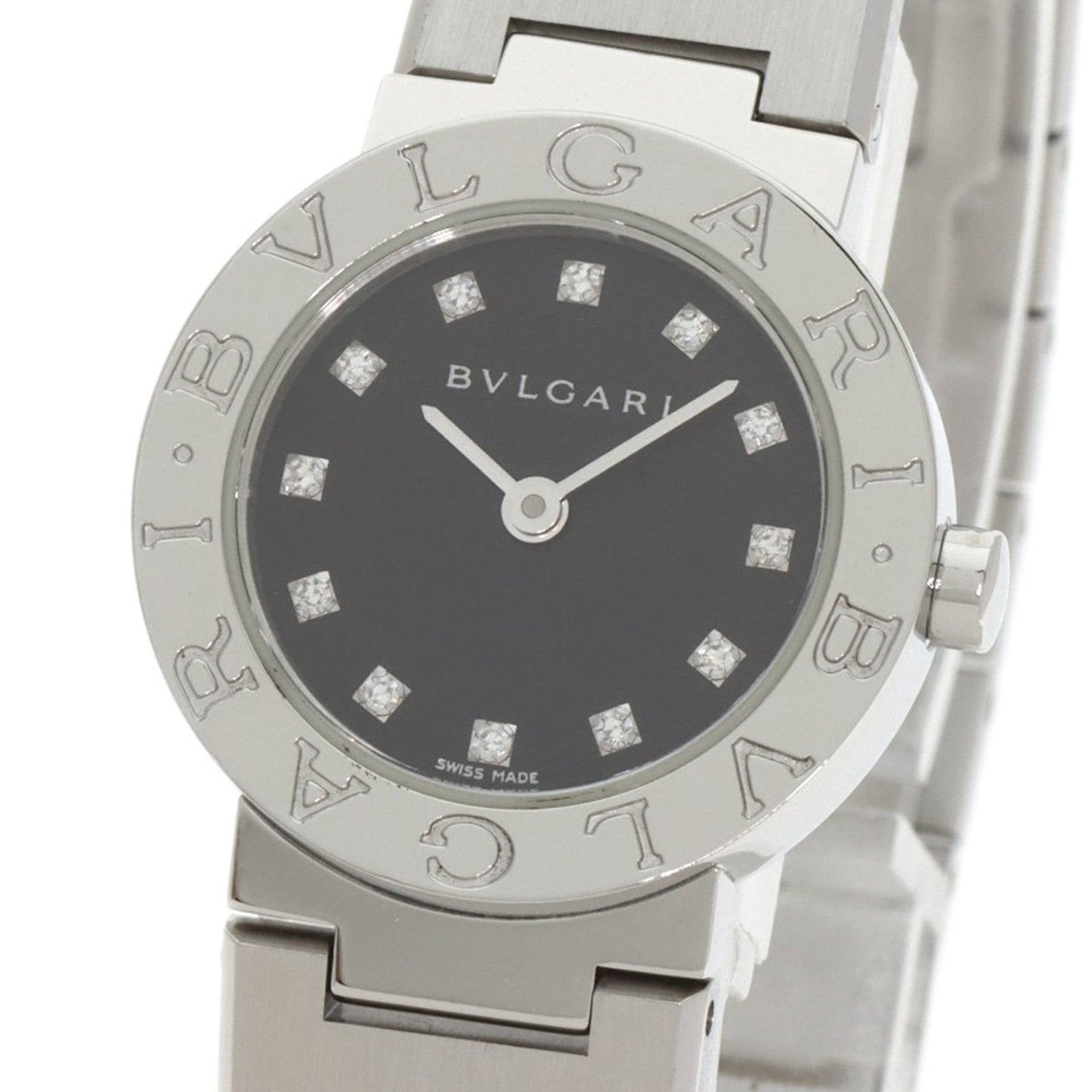 Bvlgari Bb23Ss/12 12P Diamond Watch Stainless Steel/Ss