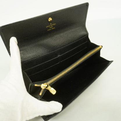 Louis Vuitton Epi Leather Long Wallet Porte Monnaie Credit M63592 Noir