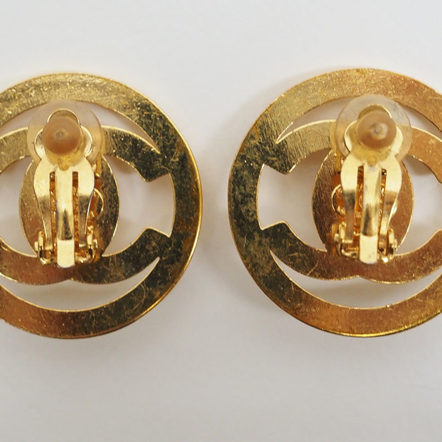 Chanel Turnlock Coco Round Earrings Gold Circle