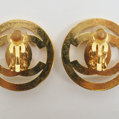 Chanel Turnlock Coco Round Earrings Gold Circle