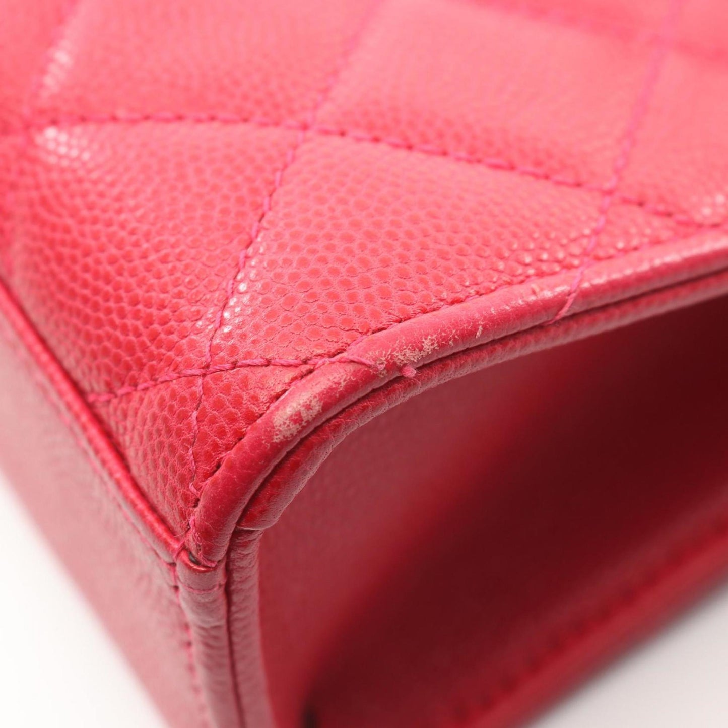 Chanel Matelasse Phone Pouch Shoulder Bag Leather Grained Calfskin