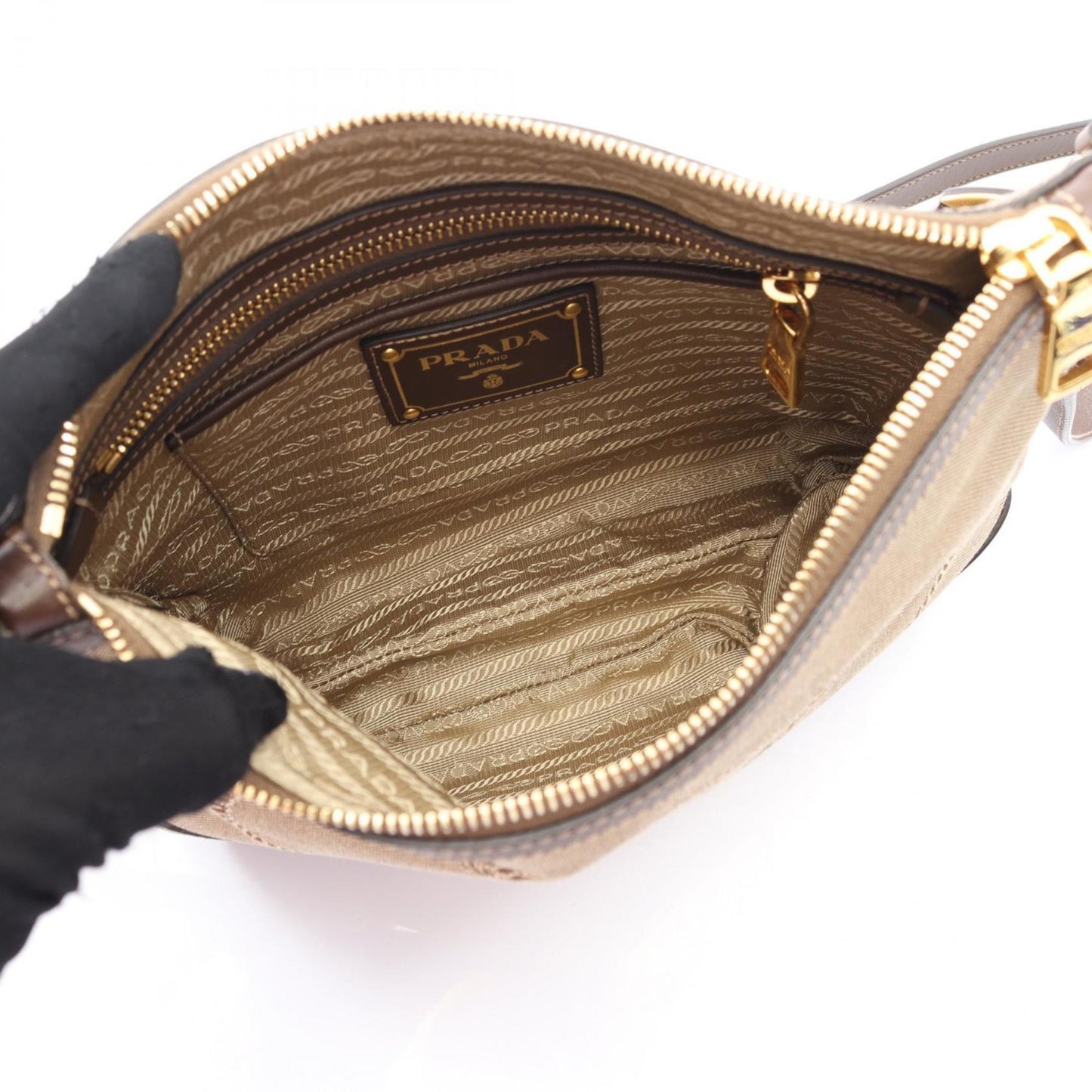 Prada Logo Jacquard Shoulder Bag