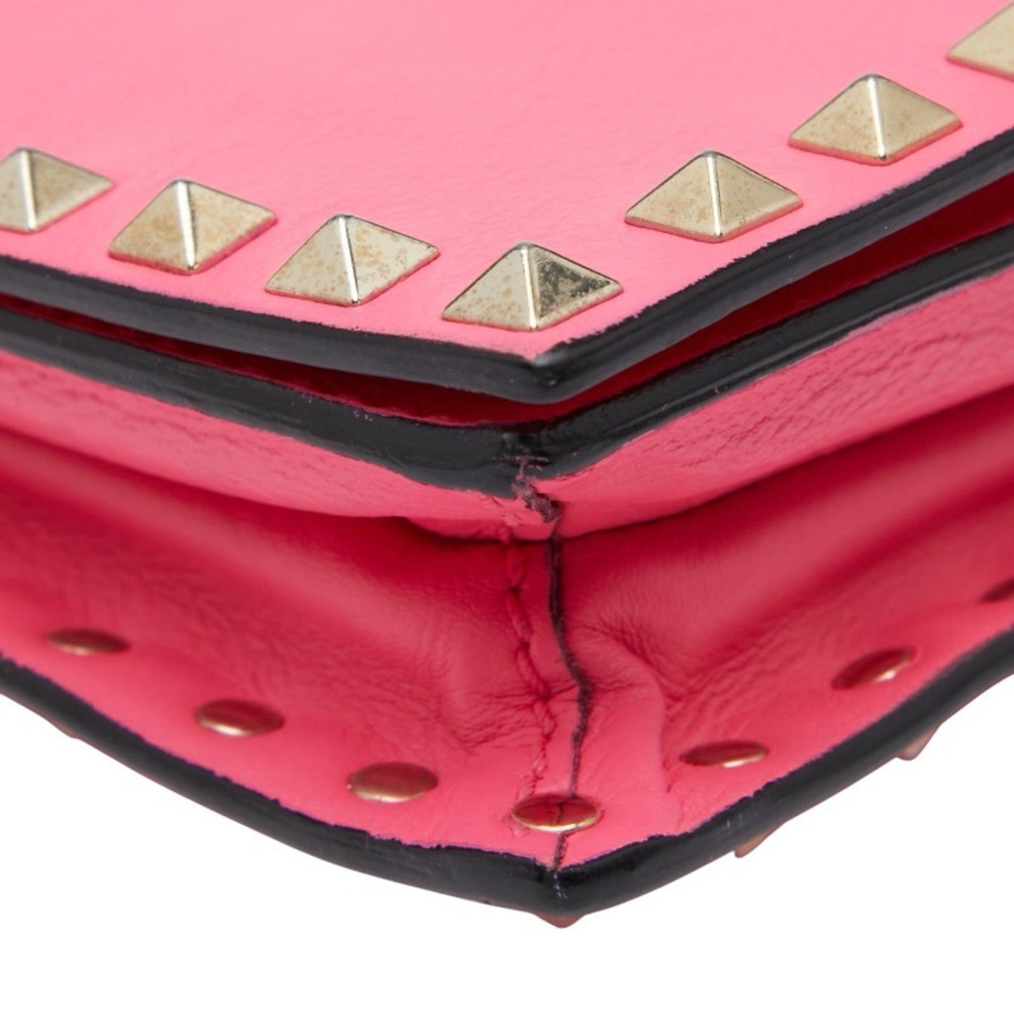 Valentino Studded Shoulder Bag In Pink Leather