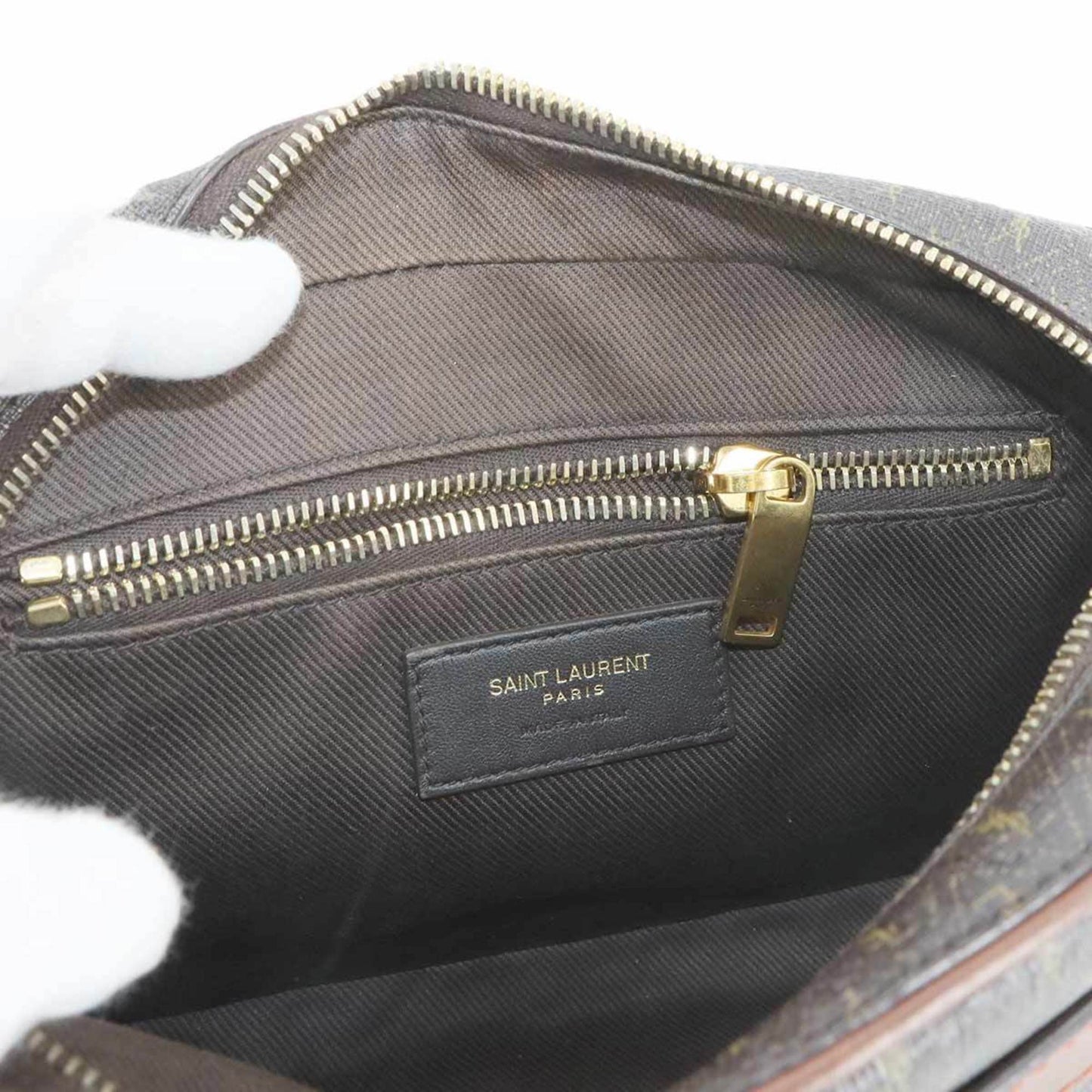 Saint Laurent Le Monogram Camera Shoulder Bag In Brown Leather