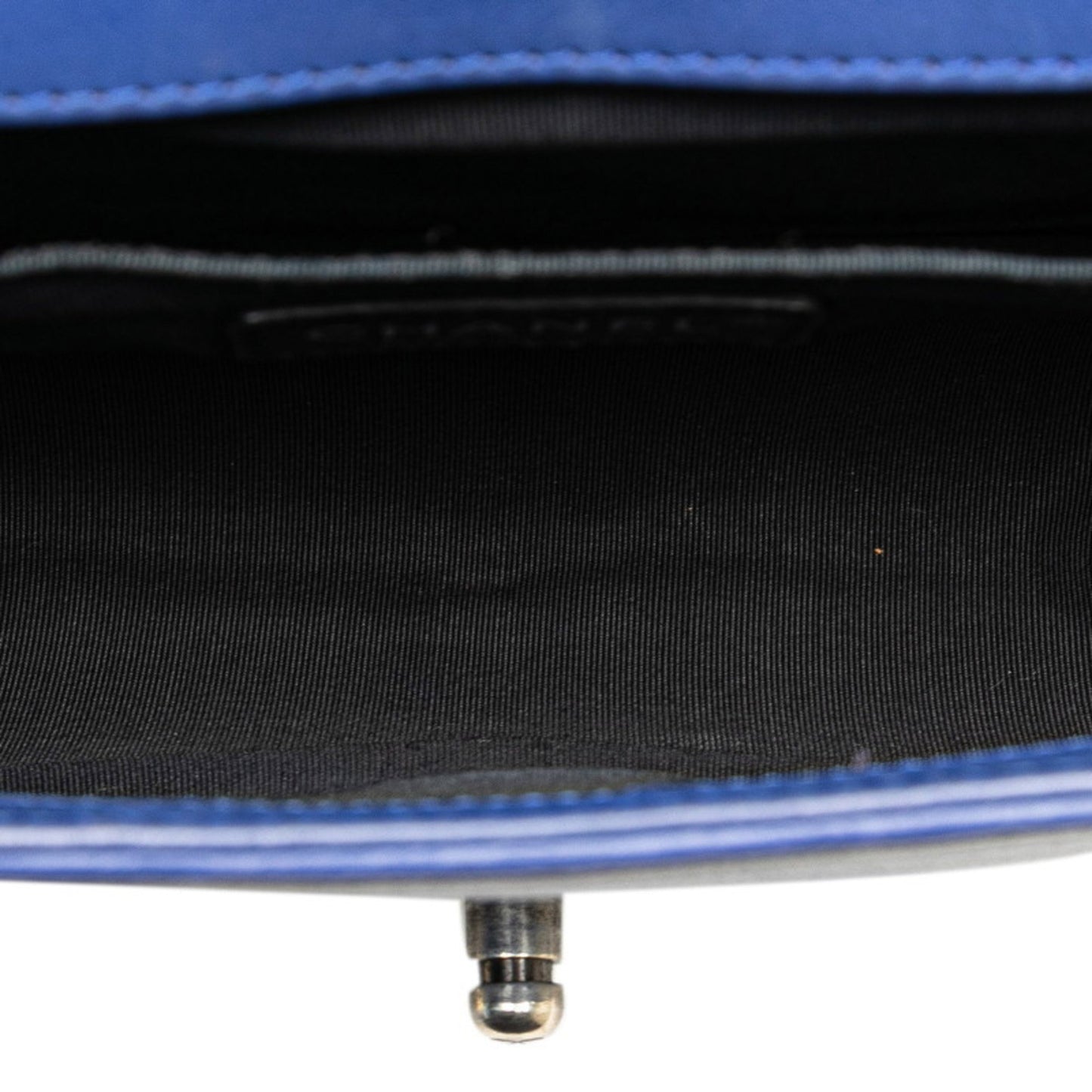 Chanel Boy Chanel Coco Mark Chain Shoulder Bag Handbag Blue Lambskin