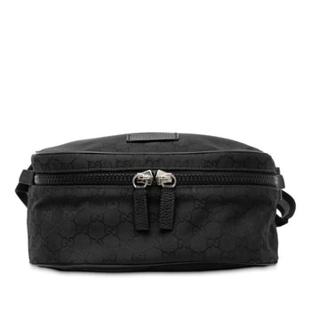 Gucci Gg Nylon Belt Bag/Waist Bag 509643 Black Leather