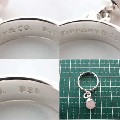Tiffany 925 Ball Dangle Rose Quartz Ring