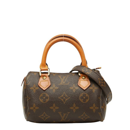 Louis Vuitton Monogram Mini Speedy Handbag/Shoulder Bag 2Way M41534 Brown Leather
