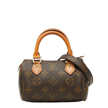 Louis Vuitton Monogram Mini Speedy Handbag/Shoulder Bag 2Way M41534 Brown Leather