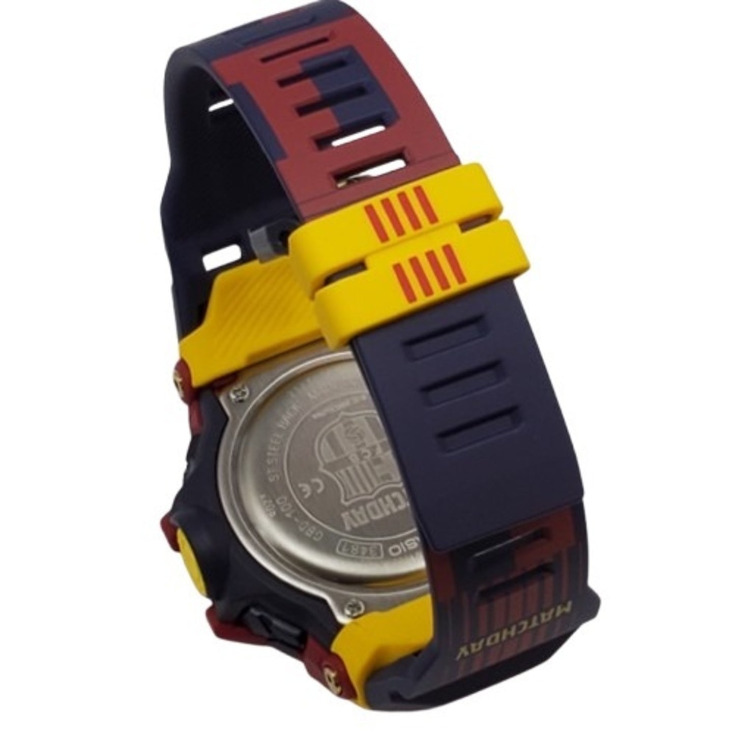 G-Shock Casio Watch Gbd-100Bar-4Jr G-Squad Barcelona Collaboration Double Name Team Color Red Blue