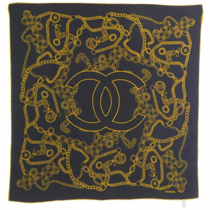 Chanel Scarf/Muffler Silk Black/Yellow